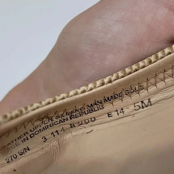 Tory Burch Serena Ballet Flat Vitraux Snake Clay Gold Cap Toe - Picture 15 of 16